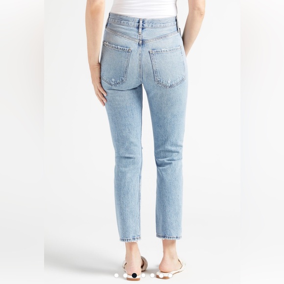 Agolde Riley cropped jeans with distressing size 27 - Picture 2 of 5